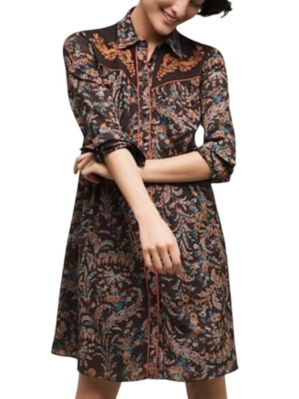 Anthropologie Holding Horses Womens Size 2 Shirt Dress Escalante